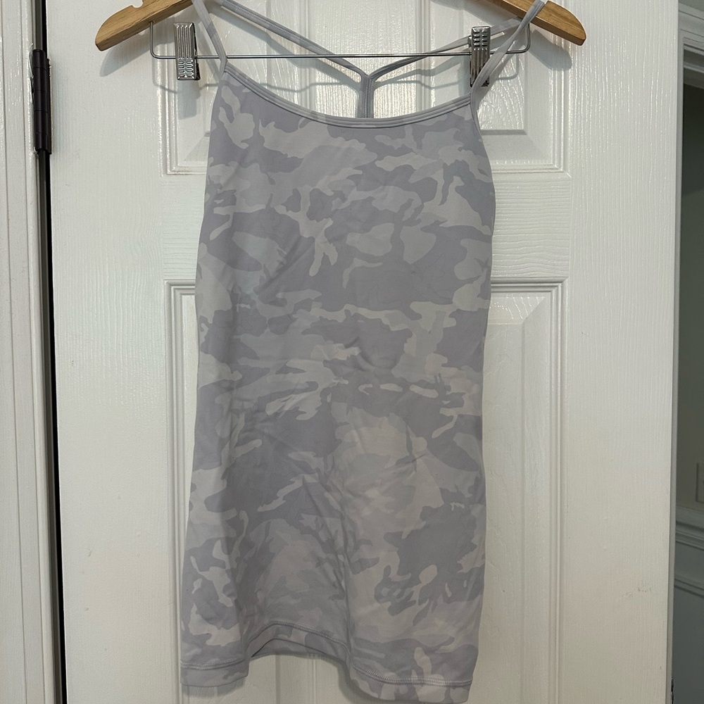 Lulu Lemon Gray Camo tank top and leggings set